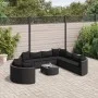 Set of garden sofas and cushions 10 pieces synthetic black rattan by , Garden sets - Ref: Foro24-3308411, Price: 734,20 €, Di...