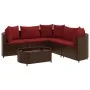 Set of 6 garden sofas and brown synthetic rattan cushions by , Garden sets - Ref: Foro24-3308397, Price: 373,35 €, Discount: %