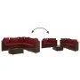 Set of 6 garden sofas and brown synthetic rattan cushions by , Garden sets - Ref: Foro24-3308397, Price: 373,35 €, Discount: %