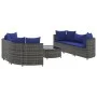 7-piece garden sofa set with gray synthetic rattan cushions by , Garden sets - Ref: Foro24-3308439, Price: 452,44 €, Discount: %