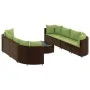 Garden sofa set 9 pieces and brown synthetic rattan cushions by , Garden sets - Ref: Foro24-3308430, Price: 735,37 €, Discoun...