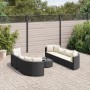Garden sofa set with 9-piece black synthetic rattan cushions by , Garden sets - Ref: Foro24-3308424, Price: 630,87 €, Discoun...