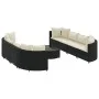 Garden sofa set with 9-piece black synthetic rattan cushions by , Garden sets - Ref: Foro24-3308424, Price: 622,13 €, Discoun...