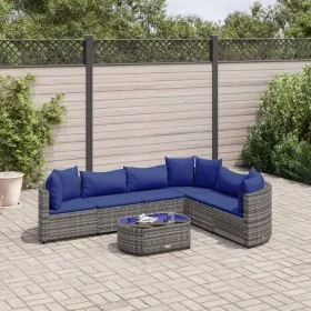 Gartensofagarnitur 7-teilig mit grauen Polstern aus synthetischem Rattan von , Gartensets - Ref: Foro24-3308383, Preis: 437,3...