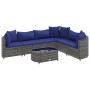 7-piece garden sofa set with gray synthetic rattan cushions by , Garden sets - Ref: Foro24-3308383, Price: 448,12 €, Discount: %