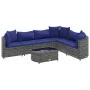 7-piece garden sofa set with gray synthetic rattan cushions by , Garden sets - Ref: Foro24-3308383, Price: 437,39 €, Discount: %