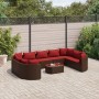 Gartensofa-Set, 10-teilig, mit braunen Kissen aus synthetischem Rattan. von , Gartensets - Ref: Foro24-3308405, Preis: 711,03...