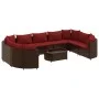 Set de sofás de jardín 10 pzas y cojines ratán sintético marrón de , Conjuntos de jardín - Ref: Foro24-3308405, Precio: 684,1...