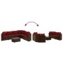 Juego de sofás de jardín 7 piezas con cojines ratán PE marrón de , Conjuntos de jardín - Ref: Foro24-3308381, Precio: 441,81 €
