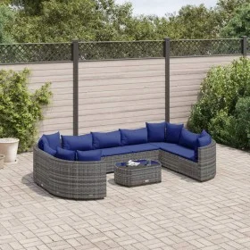 Garden sofa set with 10 pieces of synthetic gray rattan cushions by , Garden sets - Ref: Foro24-3308407, Price: 621,07 €, Dis...