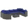 Garden sofa set with 10 pieces of synthetic gray rattan cushions by , Garden sets - Ref: Foro24-3308407, Price: 621,07 €, Dis...