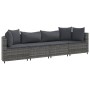 Garden sofa set 4 pieces with gray synthetic rattan cushions by , Garden sets - Ref: Foro24-3308458, Price: 274,21 €, Discoun...