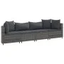 Garden sofa set 4 pieces with gray synthetic rattan cushions by , Garden sets - Ref: Foro24-3308458, Price: 266,30 €, Discoun...