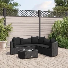 6-piece garden sofa set with black synthetic rattan cushions by , Garden sets - Ref: Foro24-3308395, Price: 418,27 €, Discoun...