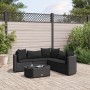 6-teiliges Gartensofa-Set und Kissen aus schwarzem Kunststoff-Rattan. von , Gartensets - Ref: Foro24-3308395, Preis: 428,99 €...