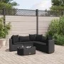 6-teiliges Gartensofa-Set und Kissen aus schwarzem Kunststoff-Rattan. von , Gartensets - Ref: Foro24-3308395, Preis: 418,27 €...