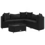 6-teiliges Gartensofa-Set und Kissen aus schwarzem Kunststoff-Rattan. von , Gartensets - Ref: Foro24-3308395, Preis: 418,27 €...