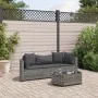 Garden sofa set 4 pieces with gray synthetic rattan cushions by , Garden sets - Ref: Foro24-3308362, Price: 248,81 €, Discoun...