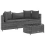 Garden sofa set 4 pieces with gray synthetic rattan cushions by , Garden sets - Ref: Foro24-3308362, Price: 248,81 €, Discoun...