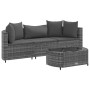 Gartensofagarnitur 4-teilig mit grauen Polstern aus synthetischem Rattan. von , Gartensets - Ref: Foro24-3308362, Preis: 250,...
