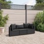 Garden sofa set with cushions 3 pcs synthetic black rattan by , Garden sets - Ref: Foro24-3308451, Price: 231,16 €, Discount: %