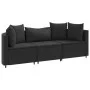 Garden sofa set with cushions 3 pcs synthetic black rattan by , Garden sets - Ref: Foro24-3308451, Price: 224,70 €, Discount: %
