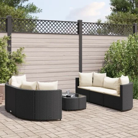 7-piece garden sofa set with black synthetic rattan cushions by , Garden sets - Ref: Foro24-3308432, Price: 477,47 €, Discoun...