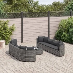 Garden sofa set with 9-piece synthetic rattan gray cushions by , Garden sets - Ref: Foro24-3308426, Price: 569,64 €, Discount: %