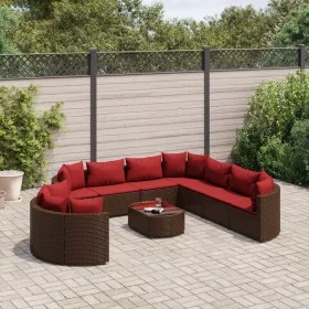 Garden sofa set 10 pieces and brown synthetic rattan cushions by , Garden sets - Ref: Foro24-3308413, Price: 635,67 €, Discou...