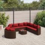 Garden sofa set 10 pieces and brown synthetic rattan cushions by , Garden sets - Ref: Foro24-3308413, Price: 652,60 €, Discou...