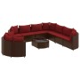 Garden sofa set 10 pieces and brown synthetic rattan cushions by , Garden sets - Ref: Foro24-3308413, Price: 652,60 €, Discou...