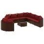 Garden sofa set 10 pieces and brown synthetic rattan cushions by , Garden sets - Ref: Foro24-3308413, Price: 635,67 €, Discou...