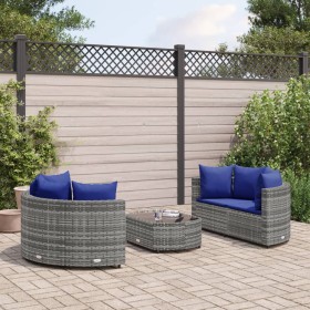 Garden sofa set with 5-piece synthetic rattan cushions in gray. by , Garden sets - Ref: Foro24-3308447, Price: 344,84 €, Disc...