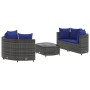 Garden sofa set with 5-piece synthetic rattan cushions in gray. by , Garden sets - Ref: Foro24-3308447, Price: 343,83 €, Disc...