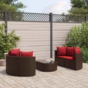 5-piece garden dining set with brown synthetic rattan cushions by , Garden sets - Ref: Foro24-3308445, Price: 340,94 €, Disco...