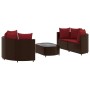 5-piece garden dining set with brown synthetic rattan cushions by , Garden sets - Ref: Foro24-3308445, Price: 372,78 €, Disco...