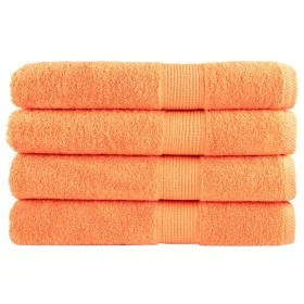Premium towels 4 units 100% cotton orange 100x200 cm 600 gsm by , Towels - Ref: Foro24-137390, Price: 99,39 €, Discount: %