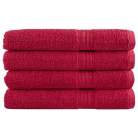 Premium-Handtücher, 4 Stück, 100% Baumwolle, rot, 100x200 cm, 600 g/m². von , Handtücher - Ref: Foro24-137414, Preis: 95,65 €...