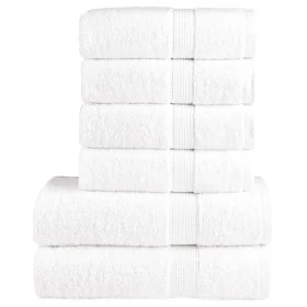 6-teiliges Handtuchset aus 100% Baumwolle, weiß, 600 g/m². von , Handtücher - Ref: Foro24-137553, Preis: 63,43 €, Rabatt: %