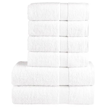 6-teiliges Handtuchset aus 100% Baumwolle, weiß, 600 g/m². von , Handtücher - Ref: Foro24-137553, Preis: 63,43 €, Rabatt: %