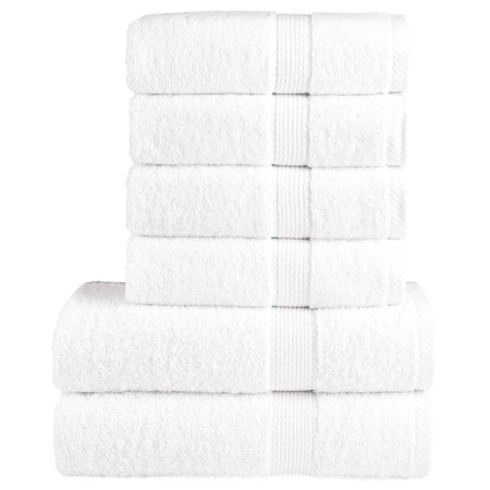 Juego de toallas 6 piezas 100% algodón blanco 600 gsm de , Toallas - Ref: Foro24-137553, Precio: 58,98 €, Descuento: %