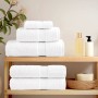6-teiliges Handtuchset aus 100% Baumwolle, weiß, 600 g/m². von , Handtücher - Ref: Foro24-137553, Preis: 58,98 €, Rabatt: %