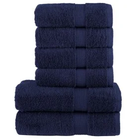 Sechsteiliges Handtuchset aus 100% Baumwolle in Marineblau, 600 g/m². von , Handtücher - Ref: Foro24-137558, Preis: 55,65 €, ...