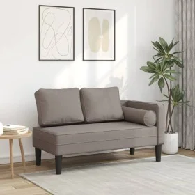 Chaiselongue-Sofa mit Kissen aus grauem Taupe-Stoff. von , Tagesbetten - Ref: Foro24-4007583, Preis: 161,09 €, Rabatt: %