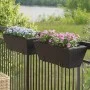 Planters with hooks 2 units black synthetic rattan by , Pots and planters - Ref: Foro24-366398, Price: 61,46 €, Discount: %