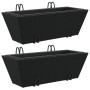 Planters with hooks 2 units black synthetic rattan by , Pots and planters - Ref: Foro24-366398, Price: 54,62 €, Discount: %