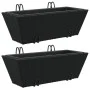 Planters with hooks 2 units black synthetic rattan by , Pots and planters - Ref: Foro24-366398, Price: 61,46 €, Discount: %