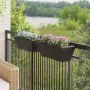 Planters with hooks 2 units black synthetic rattan by , Pots and planters - Ref: Foro24-366398, Price: 61,46 €, Discount: %