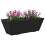 Jardineras con ganchos 2 unidades ratán sintético negro