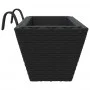 Jardineras con ganchos 2 unidades ratán sintético negro de , Maceteros y jardineras - Ref: Foro24-366398, Precio: 61,46 €, De...
